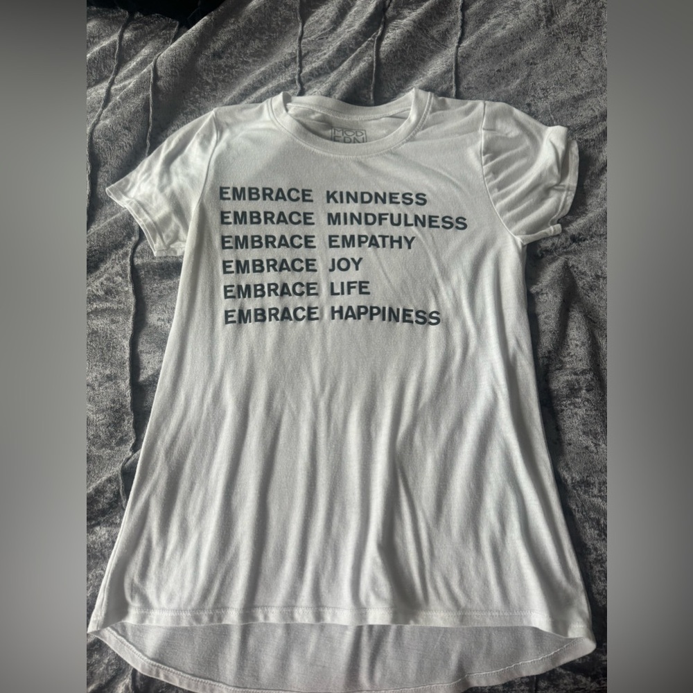 White positivity tee